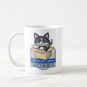 Niedliche Tuxedo Katze Ich tue, was ich Gewollt Kaffeetasse