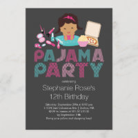 Niedliche Tween-Pyjama-Geburtstags-Party Einladung