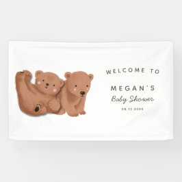 Niedliche Twins Cub Bear Baby Dusche Banner