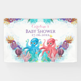 Niedliche TwinsOcean Octopus bunt Happy Birthday Banner