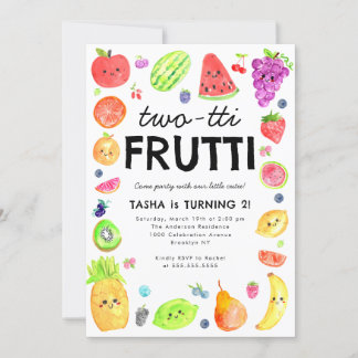 Niedliche TWO-tti Frutti Sommer Frucht 2. Geburtst Einladung