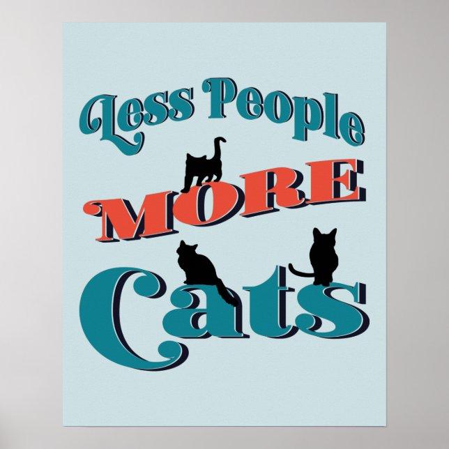 Niedliche Typografie Office Zuhause Cats Poster (Vorne)