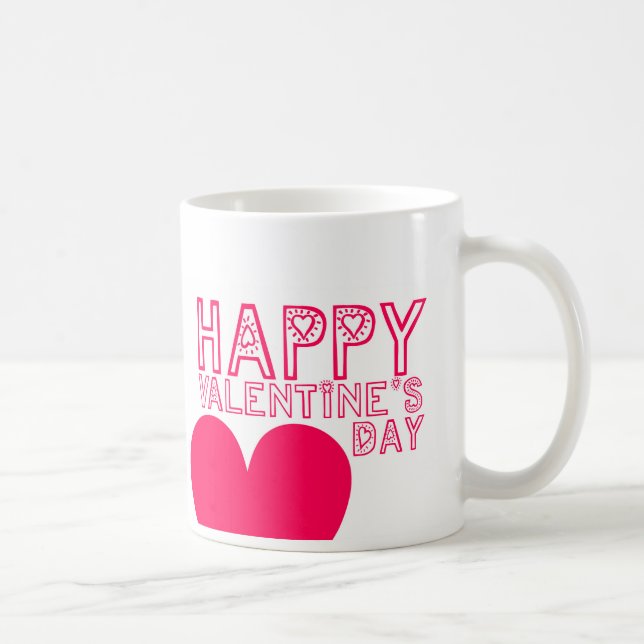 Niedliche Typografie Valentinstag Tasse (Rechts)