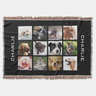 Niedliche u. lustige HundeFoto-Collage Throwdecke Decke
