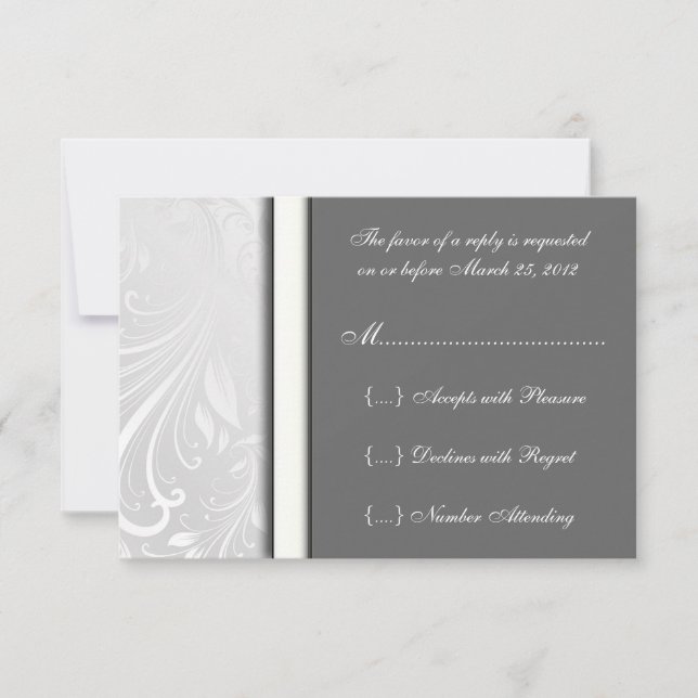 Niedliche UAWG Damaskus Matching Response Cards RSVP Karte (Vorderseite)