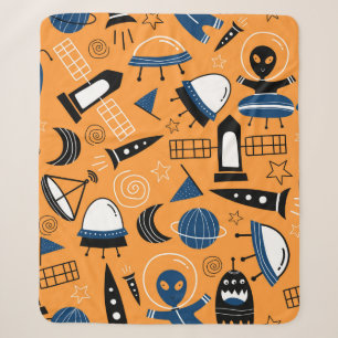 Niedliche ufo Alien Raumschiffe, Planeten, Galaxie Sherpadecke