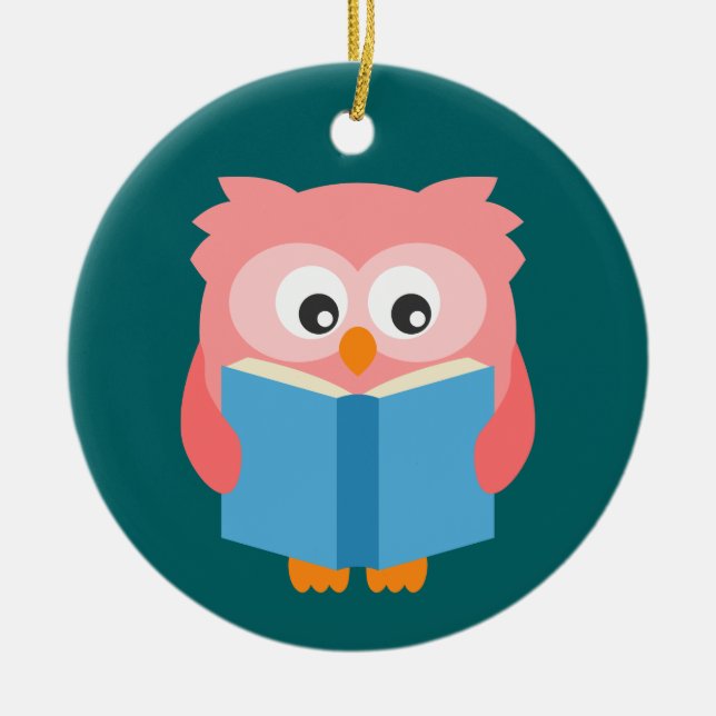 Niedliche Uhu Keramik Ornament (Vorne)