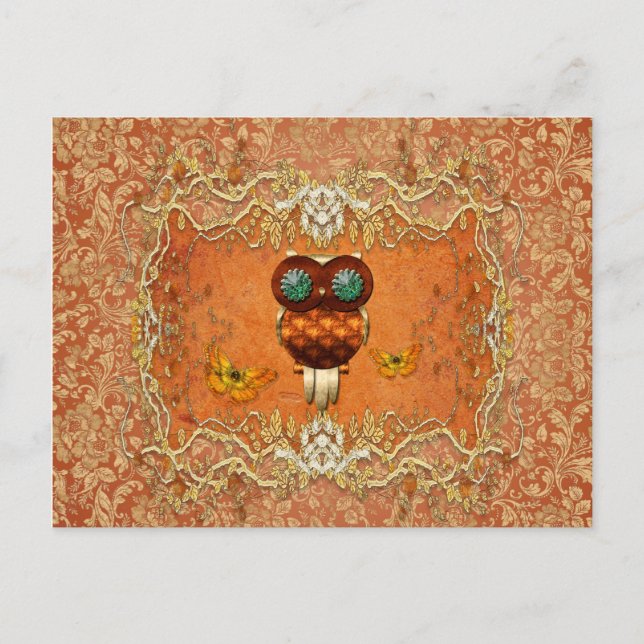 Niedliche Uhu Postkarte (Vorderseite)