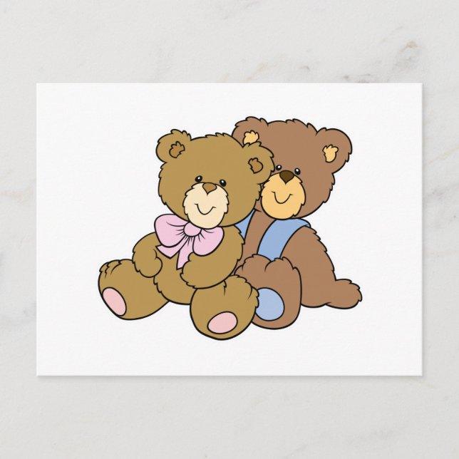 Niedliche umarmende Friendbären Postkarte (Vorderseite)