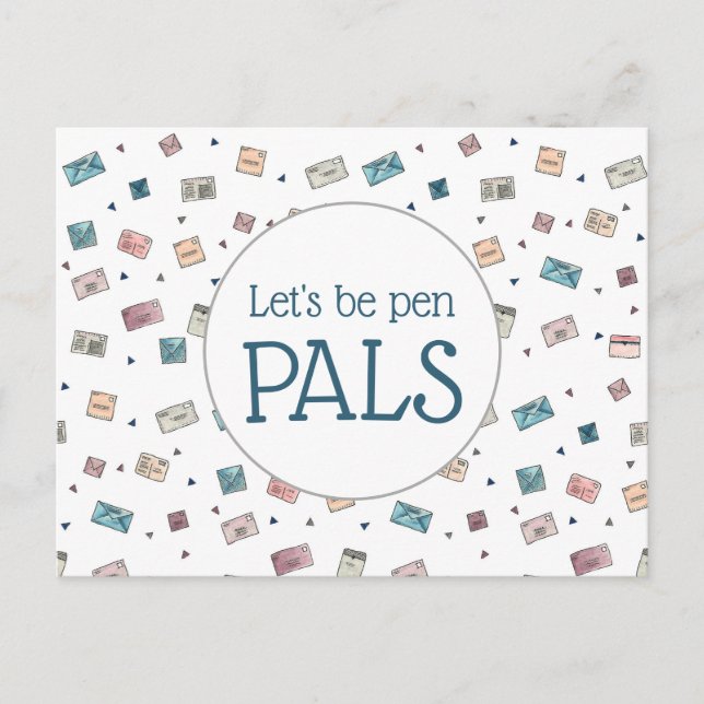 Niedliche Umschläge - Lehrer für Pen Pals Postkarte (Vorderseite)