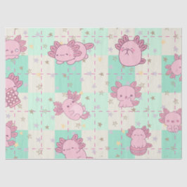 Niedliche und adorable Axolotl Seidenpapier