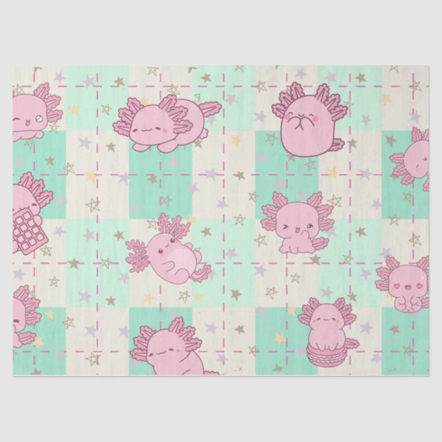 Niedliche und adorable Axolotl Seidenpapier (Vorderseite)