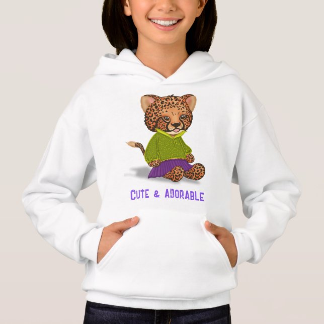 Niedliche und Adorable Baby Cheetah Hoodie (Vorderseite)