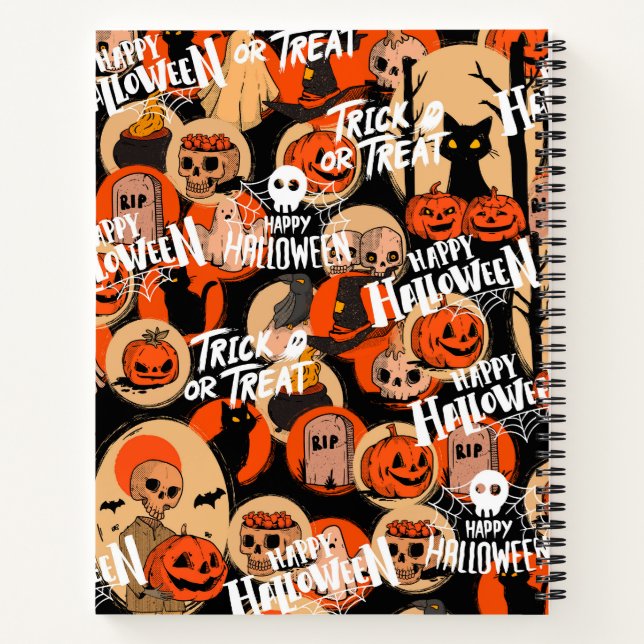 Niedliche und Beängstigende Halloween-Spooky-Ville Notizbuch (Rückseite)