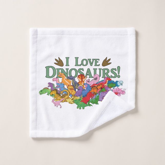 Niedliche und bunte Dinosaurier Waschlappen (Waschlappen)