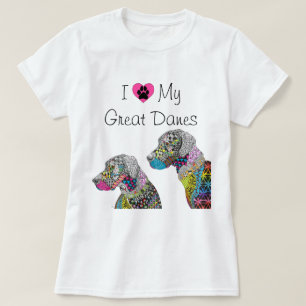 Niedliche und bunte i-Liebe mein große Däne-T - T-Shirt