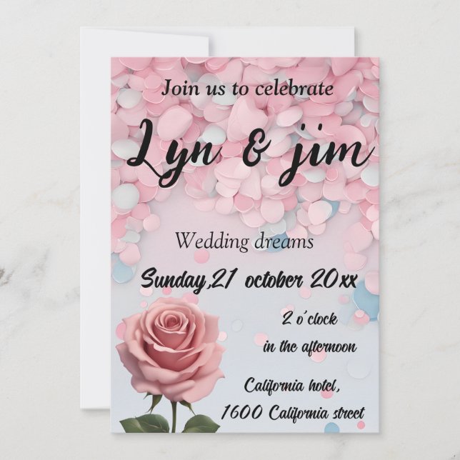 Niedliche und coole Hochzeit Einladung (Vorderseite)