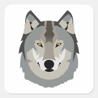 Niedliche und Coole Wolfskleidung, Illustriertes T Quadratischer Aufkleber