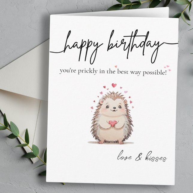 Niedliche und einfache Aquarellkarte Igel Geburtst Karte (Cute & Simple Watercolor Hedgehog Birthday Card )