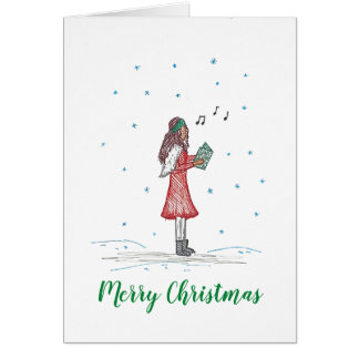 Niedliche und einfache Caroler Weihnachtskarte