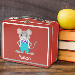 Niedliche und elegante kleine Maus Metall Brotdose