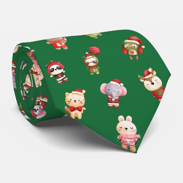 Niedliche und erfreuliche Weihnachtsbabys grün Krawatte (Gerollt)