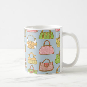 Niedliche und farbenfrohe Bags-Illustrationsmuster Kaffeetasse
