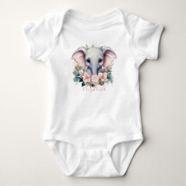 Niedliche und farbenfrohe Blütenlephe Baby Strampler