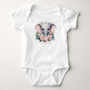 Niedliche und farbenfrohe Blütenlephe Baby Strampler