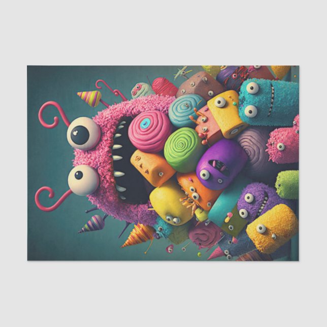 Niedliche und farbenfrohe Bonbons Seidenpapier (Vorderseite)