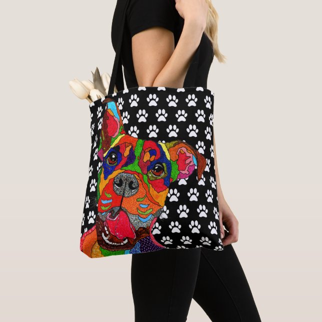 Niedliche und farbenfrohe Boxer Tote Tasche (Von Nahem)