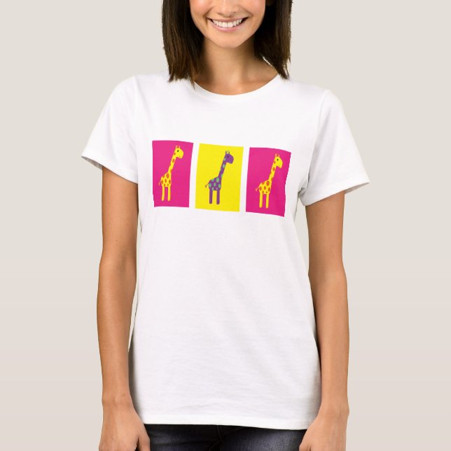 Niedliche und farbenfrohe Cartoon Girafffes indivi T-Shirt (Vorderseite)