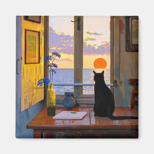 Niedliche und farbenfrohe Cat Lover Magnet