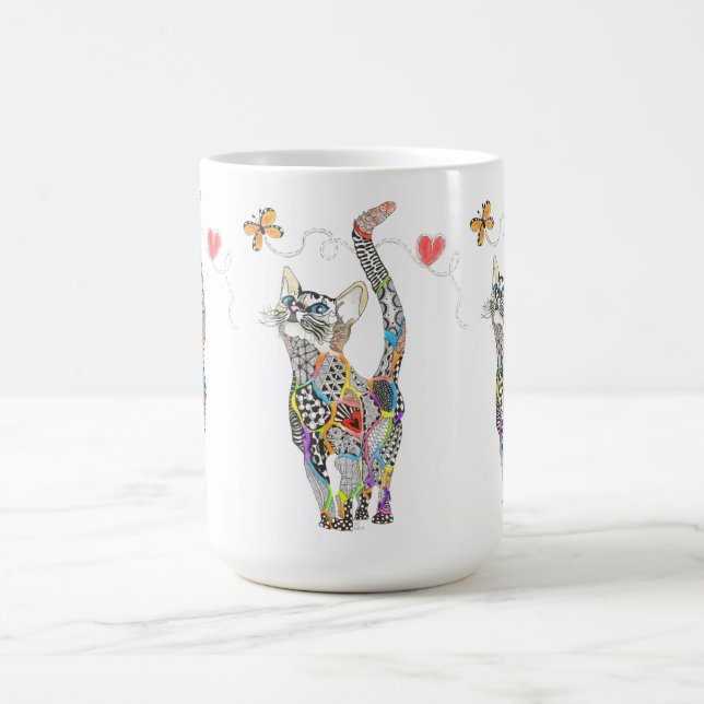 Niedliche und farbenfrohe Cat-Tasse Kaffeetasse (Mittel)