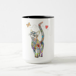 Niedliche und farbenfrohe Cat-Tasse Tasse