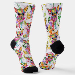 Niedliche und farbenfrohe Chihuahua-Dog-Socken Socken