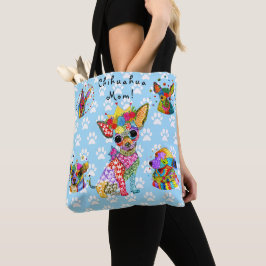 Niedliche und farbenfrohe Chihuahua-Hunde Tote-Tas Tasche