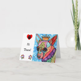 Niedliche und farbenfrohe Chihuahua Pop Art Grußka Karte