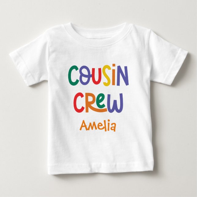 Niedliche und farbenfrohe Cousin-Crew mit Namen Baby T-shirt (Vorderseite)