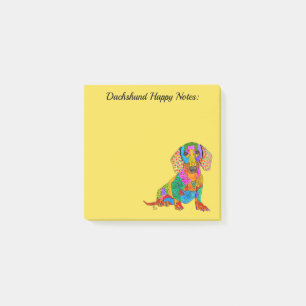 Niedliche und farbenfrohe Dackel Post-it Klebezettel