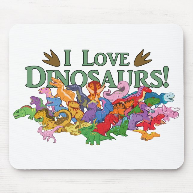 Niedliche und farbenfrohe Dinosaurier Mousepad (Vorne)