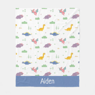 Niedliche und farbenfrohe Dinosaurier Muster Kids Fleecedecke