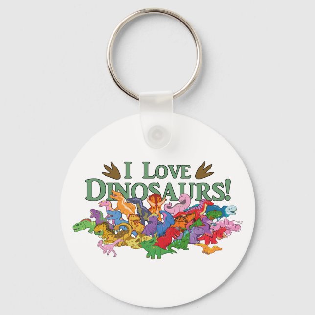 Niedliche und farbenfrohe Dinosaurier Schlüsselanhänger (Vorderseite)