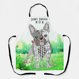 Niedliche und farbenfrohe französische Bulldog-Sch Schürze