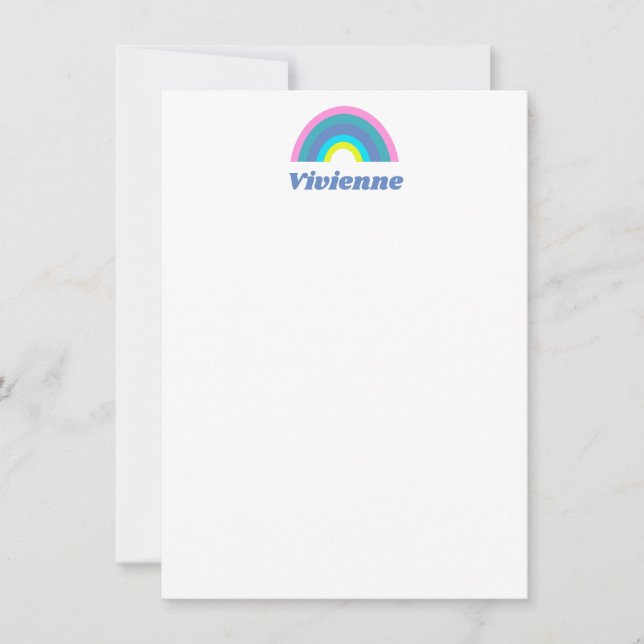 Niedliche und farbenfrohe geometrische Regenbogen  Dankeskarte (Vorderseite)