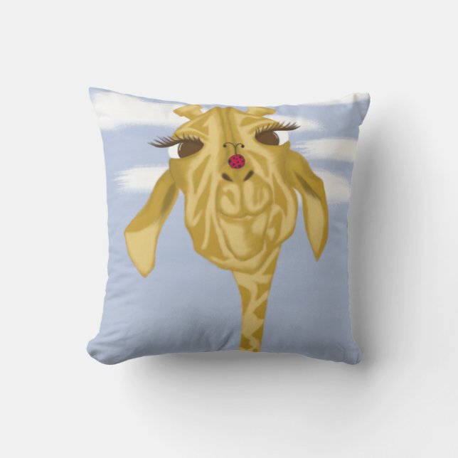 Niedliche und farbenfrohe Giraffe Kissen (Vorderseite)