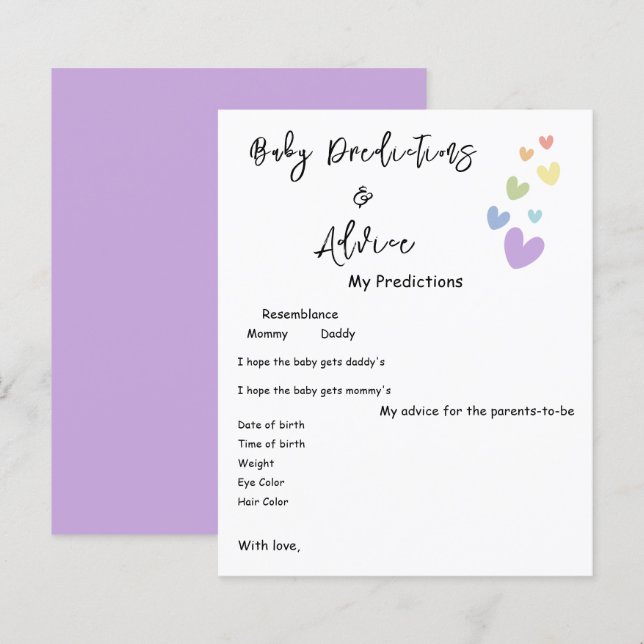 Niedliche und farbenfrohe Herz Babydusche Flyer (Vorne/Hinten)