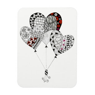 Niedliche und farbenfrohe Herzballon Magnet 3"x4"