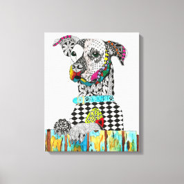 Niedliche und farbenfrohe Hunde Leinwand 16 Zoll x
