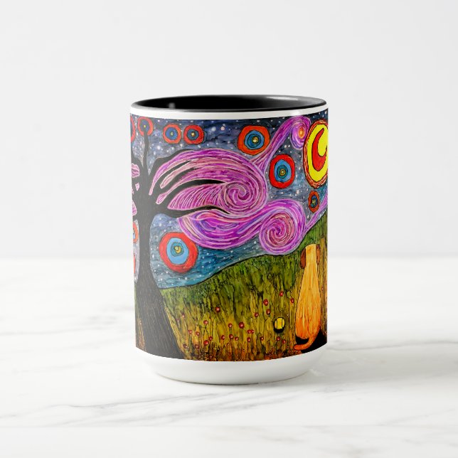 Niedliche und farbenfrohe Hunde-Tasse Tasse (Zentrum)